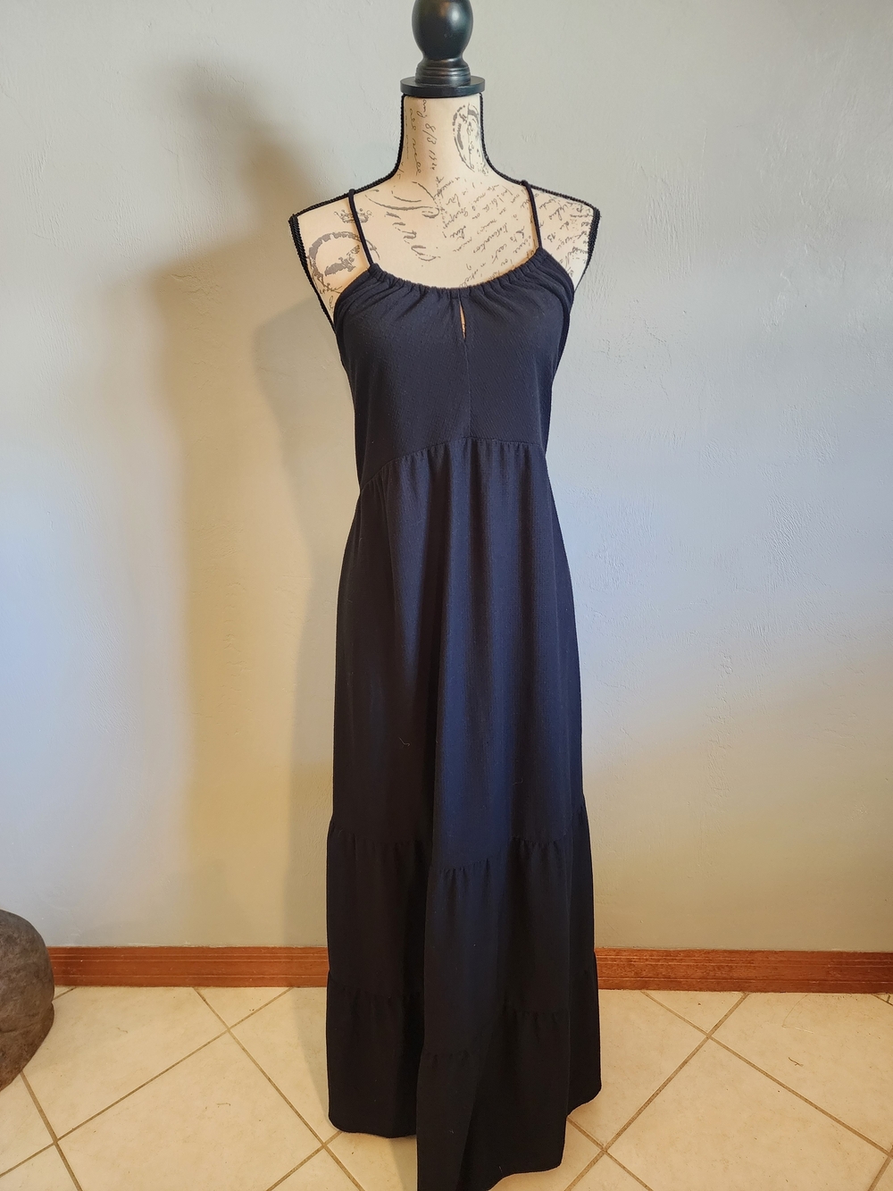 Express Black Maxi Dress with Spaghetti Straps